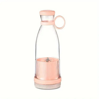 Clear water bottle with pink cap and base on a white background