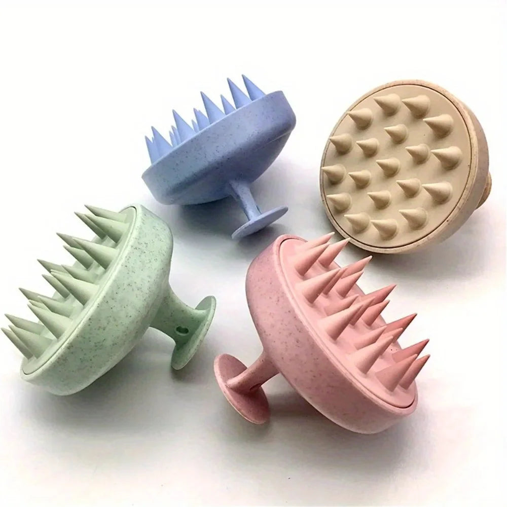 Four textured silicone tools in pastel colors on a white background