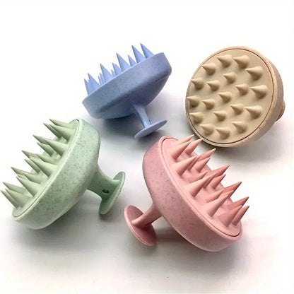 Four textured silicone tools in pastel colors on a white background