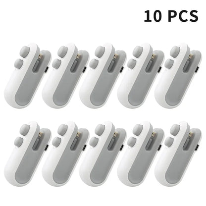 10 white and gray electronic components on a white background